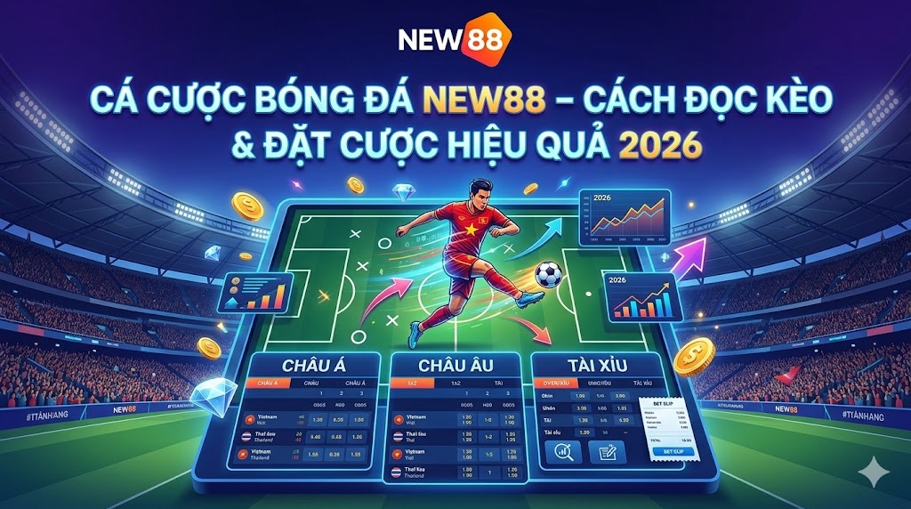 Cá cược bóng đá NEW88 kèo châu Á tài xỉu trực tuyến 2026